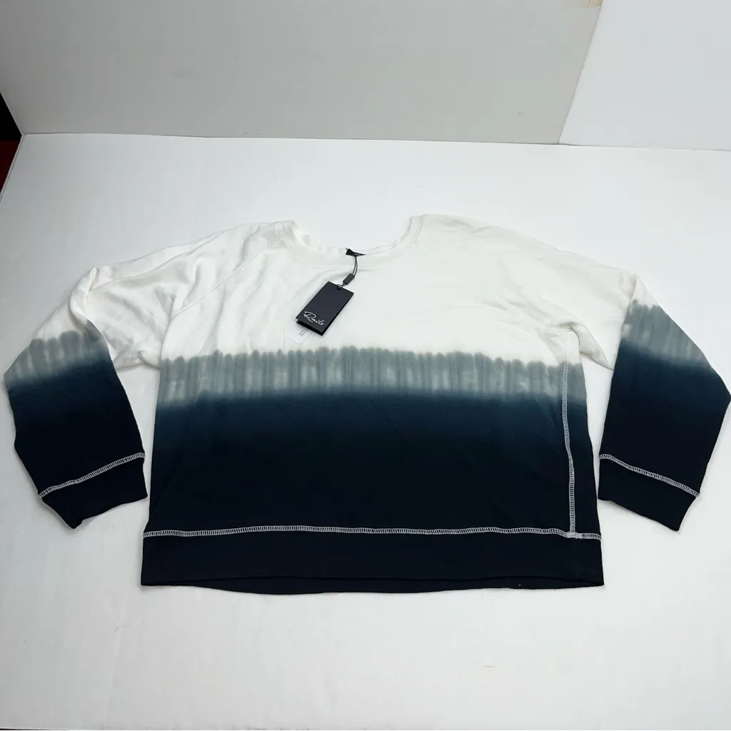 Rails‎ Theo Charcoal Dip Dye Sweatshirt Womens Size Large Black White NEW *FLAW - Image 3