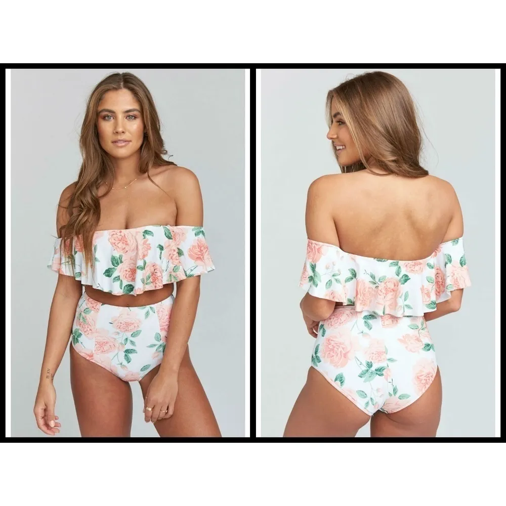 💕SHOW ME YOUR MUMU💕 Rose Ruffle Bikini TOP XS - Image 2