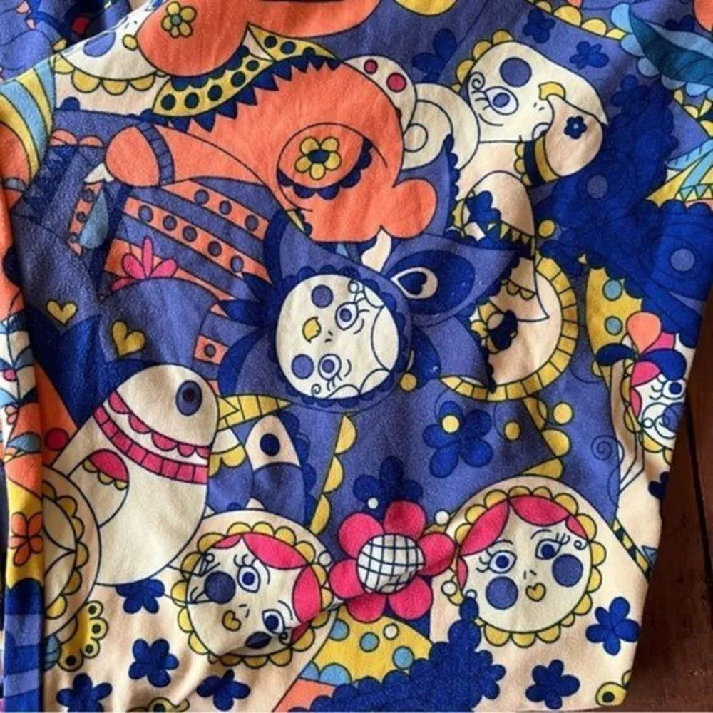 Lularoe TC Leggings Russian Mishka Dolls Blues Yellow Oranges - Image 6