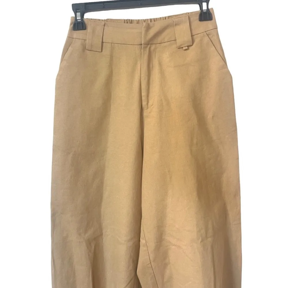High Rise Cobain Cargo Pants Cuffed Ankle Size XS Tan Brown Cream - Image 7