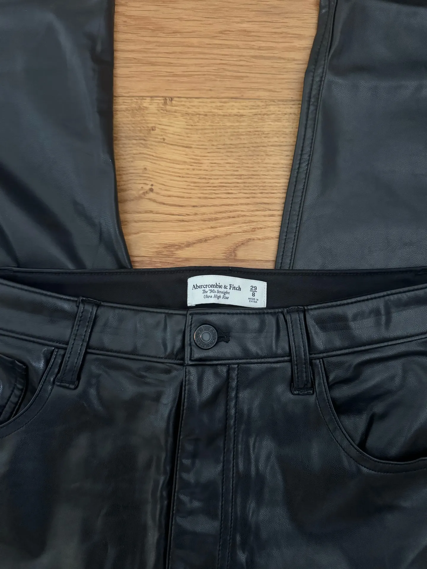 Abercrombie Vegan Leather 90s Pants - Image 2