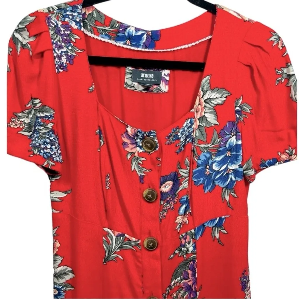 Anthropologie Maeve Caldwell‎ Buttondown Floral Dress 0 - Image 7