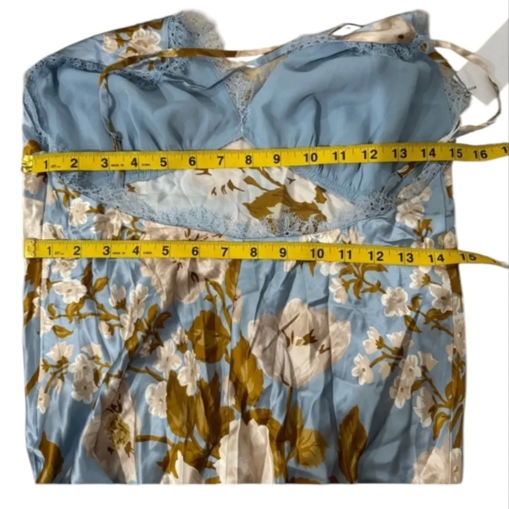 Reformation blue floral silk dress NEW - Image 10