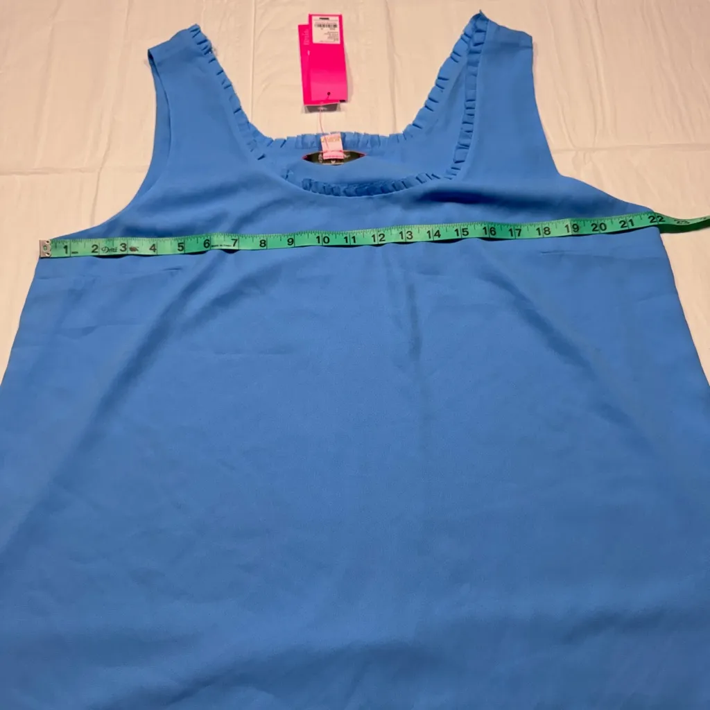 Lilly Pulitzer New Blue Carlene Sleeveless Blouse - Image 6