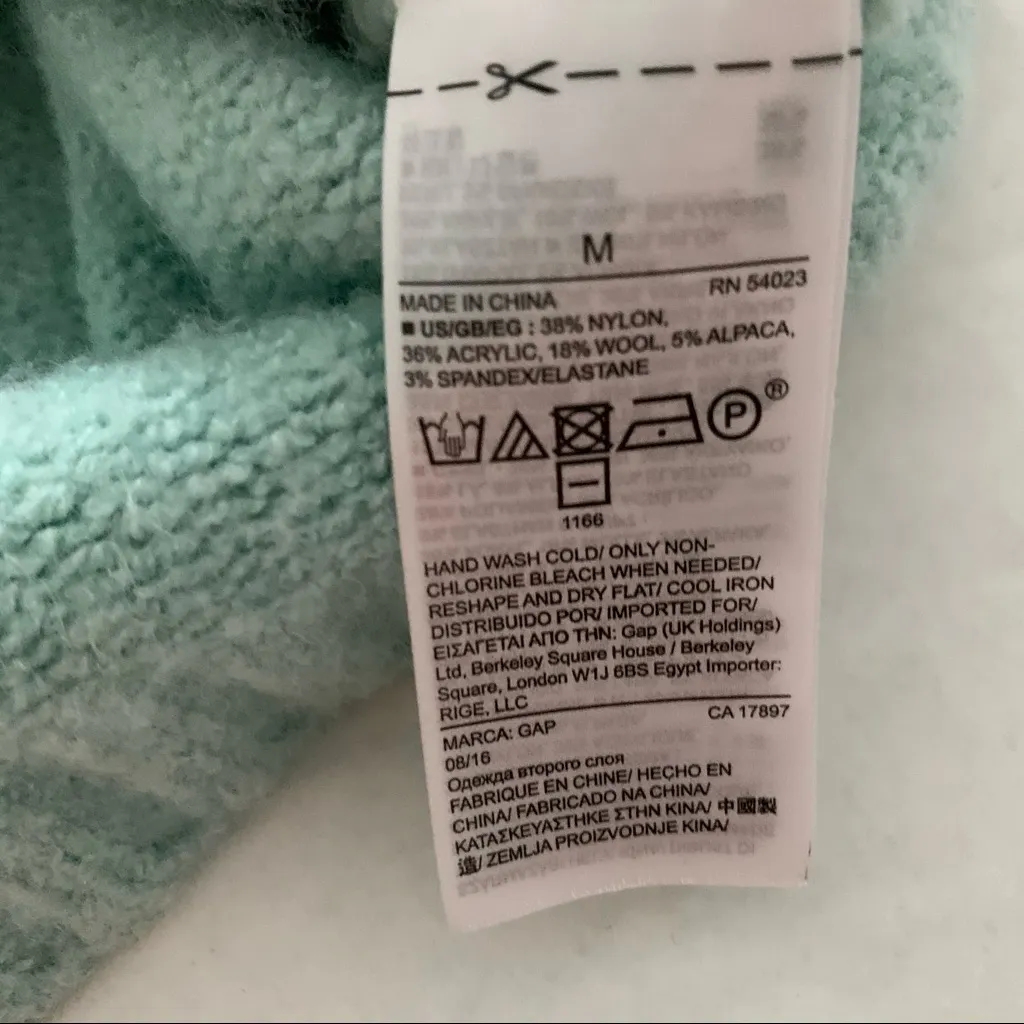 Gap Soft Mint Sea Green Wool Alpaca Blend Sweater - Image 3