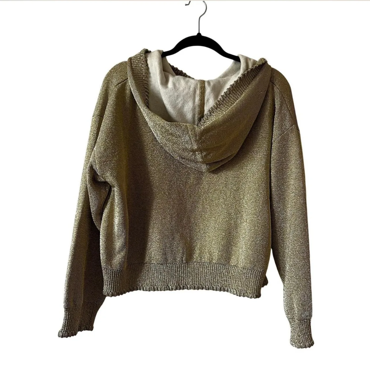 Cult Gaia x GAP Metallic Gold Hoodie Top Size S S1 - Image 4
