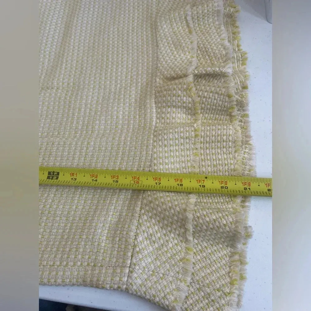 Vintage Yellow Ann Taylor Tweed Blazer High Waist Skirt‎ Suit Size 12 Petite - Image 6