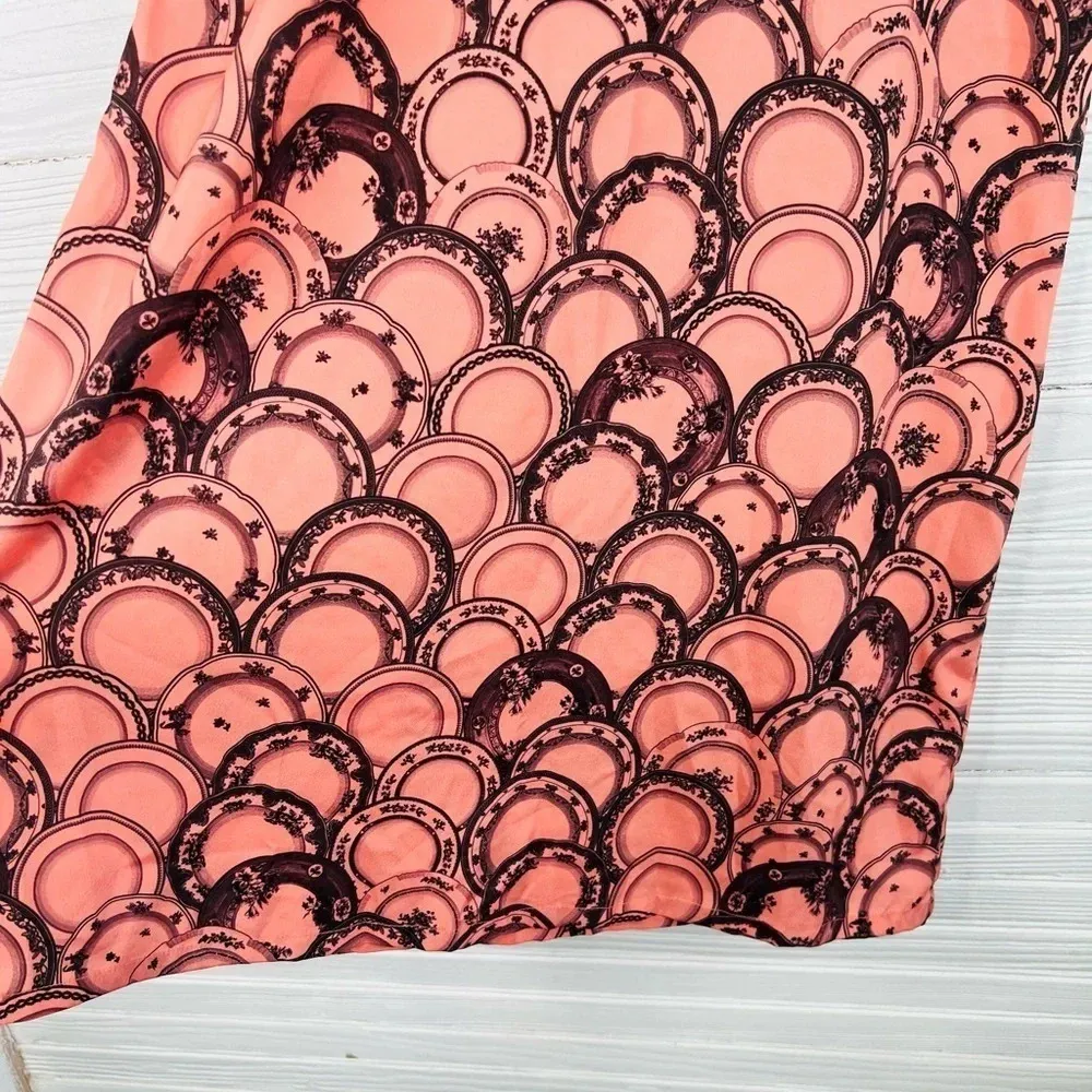 Pankaj & Nidhi for Koovs Plate Pattern Short Sleeve Shift Dress Size Small Pink - Image 11