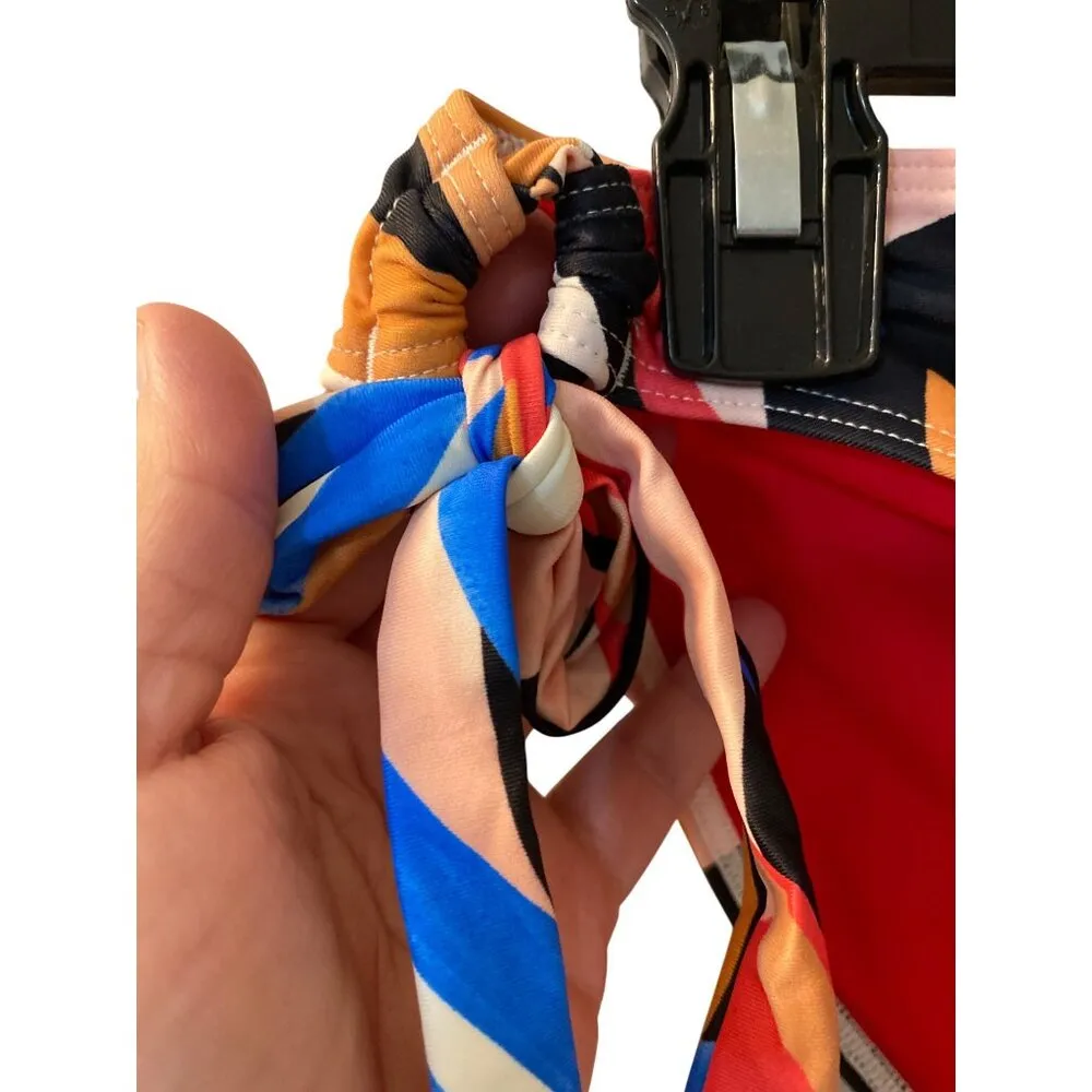 PrAna Atalia Bikini Bottoms Swim Bottoms small Tropical print UPF 50+ side ties - Image 4