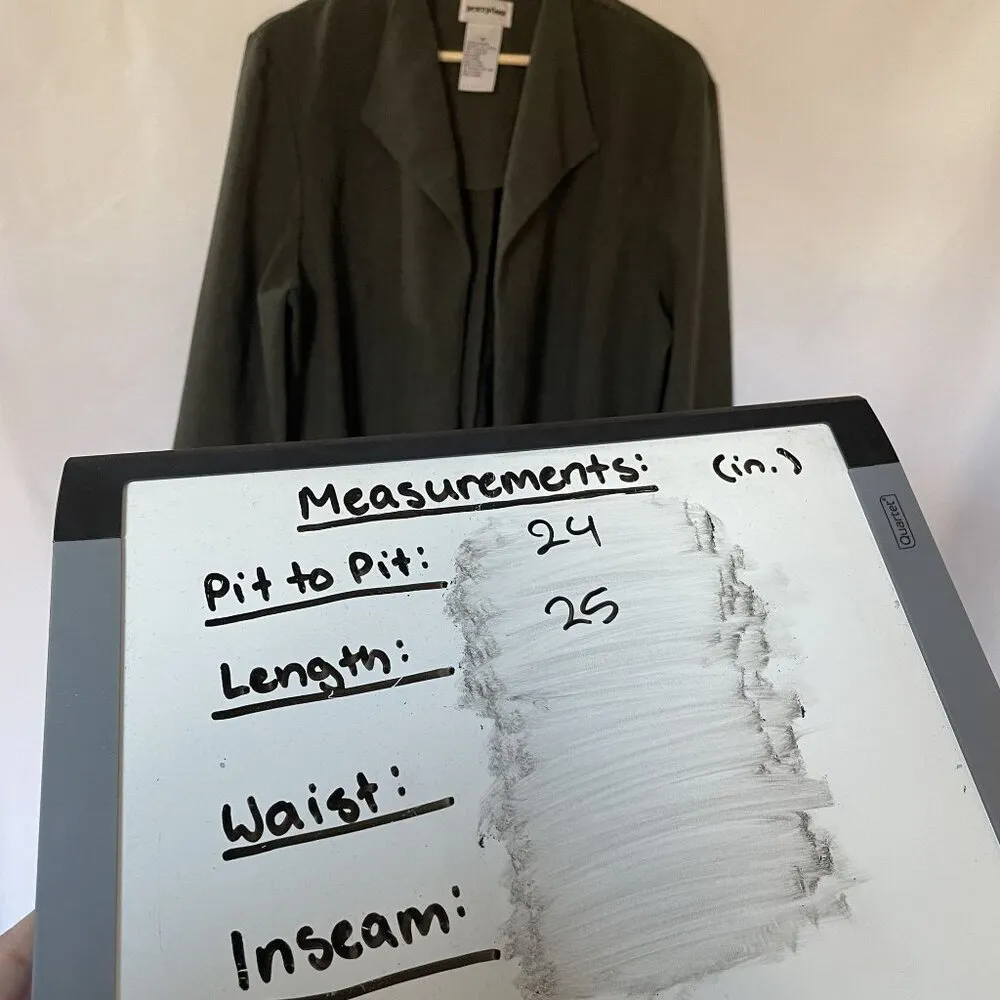 Perceptions olive green blazer women's size 16 business casual style comfortable - Image 7