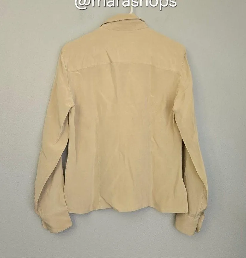 MaxMara Tan Silk Blouse - Image 6