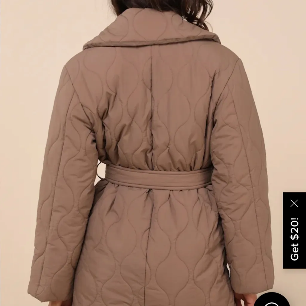 NWT Enviable Forecast Brown Quilted Coat - Image 3