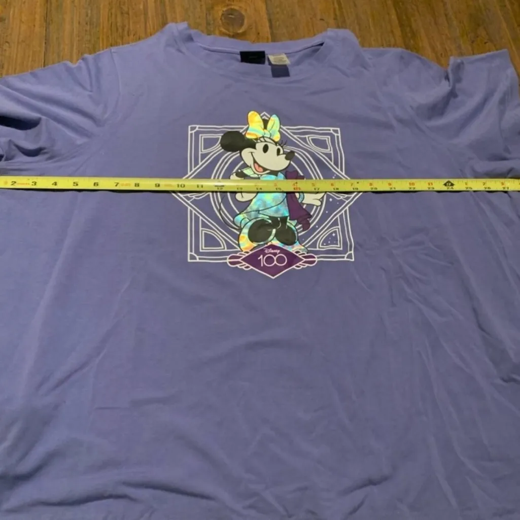 Walt Disney Company 100 Year Celebration T-shirt with Holograph Minnie Mouse 1X - Image 6