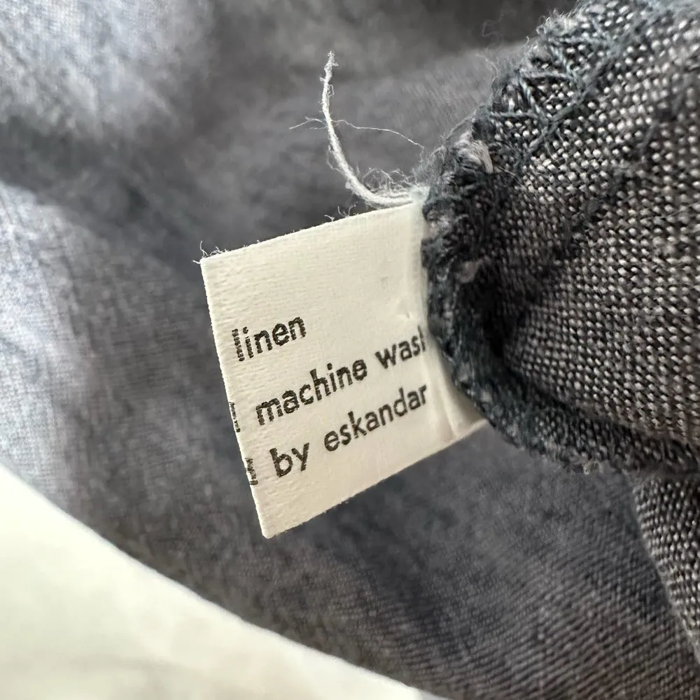 Eskandar Lagenlook Tent Linen Midi Dress Size 1 Blue - Image 5