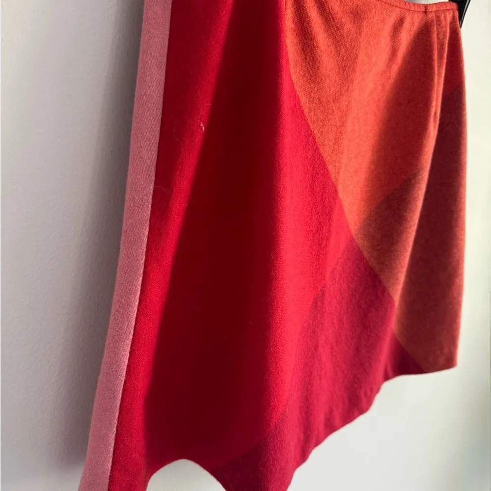 Esprit Red & orange color block retro wool A-Line Mini Skirt - Image 2