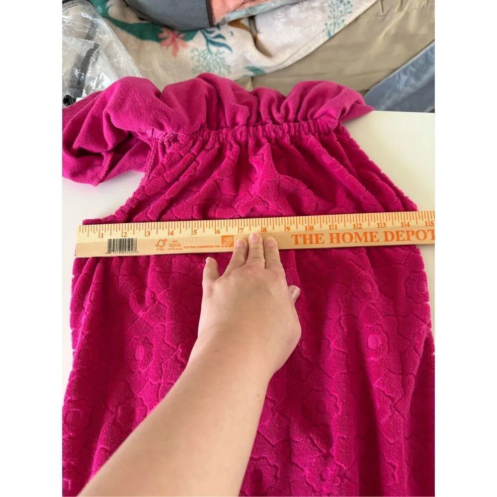 Trina Turk Out of Office Pink Floral Terry Off The Shoulder Dress - Image 4