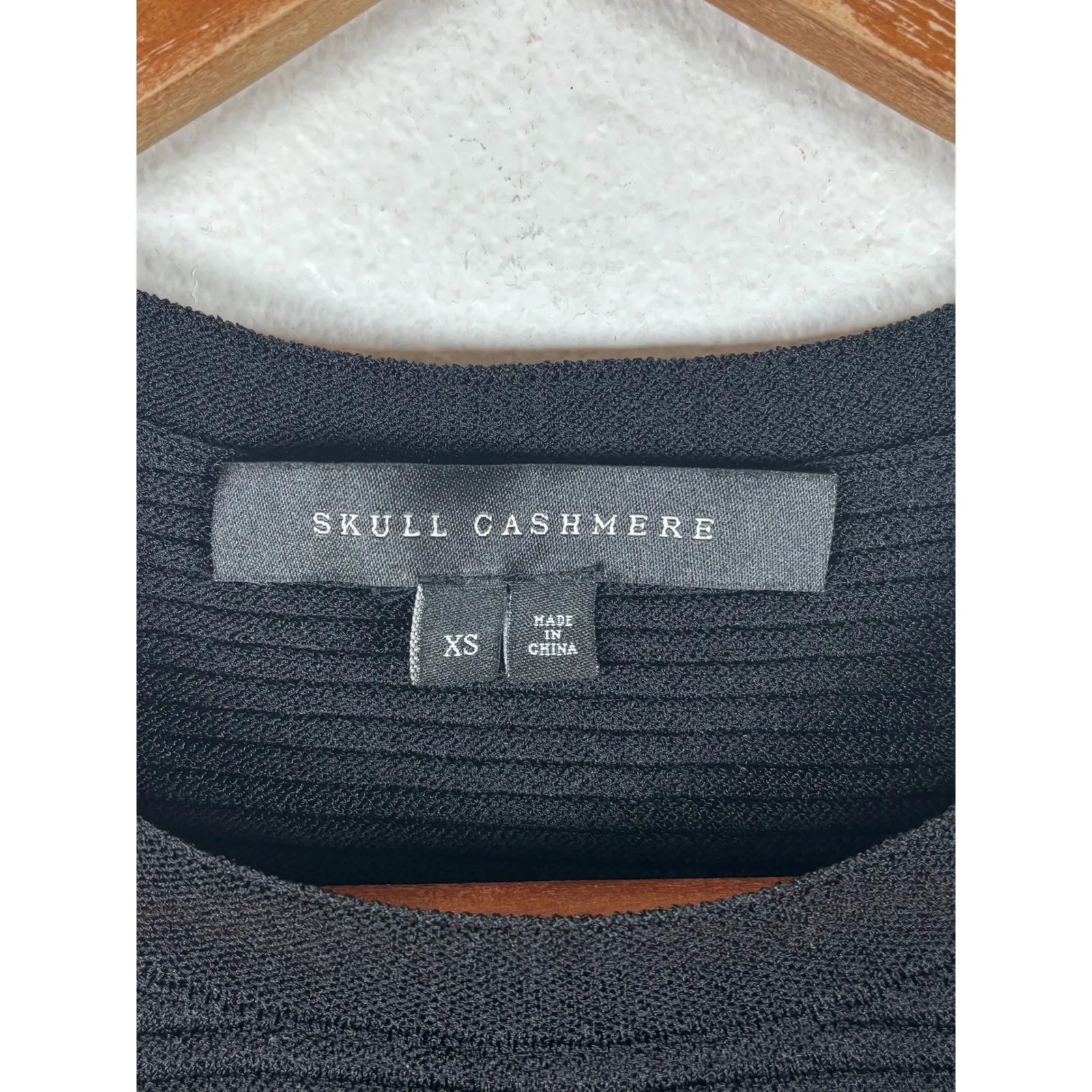 Skull Cashmere Tyrone Slash XS Black Pullover Cutout Sleeve Knit Top Sweater - Image 7