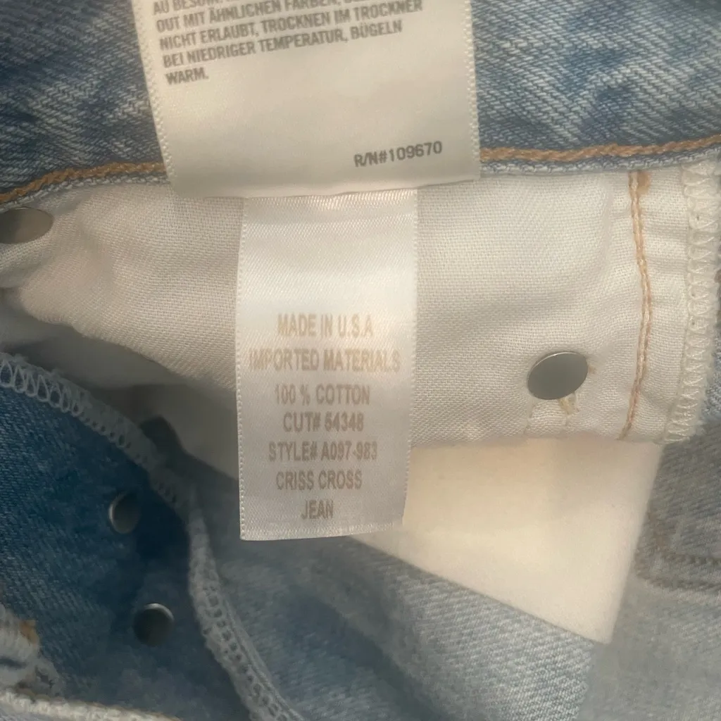 AGOLDE Criss Cross Straight Leg Jeans Size 23 - Image 6