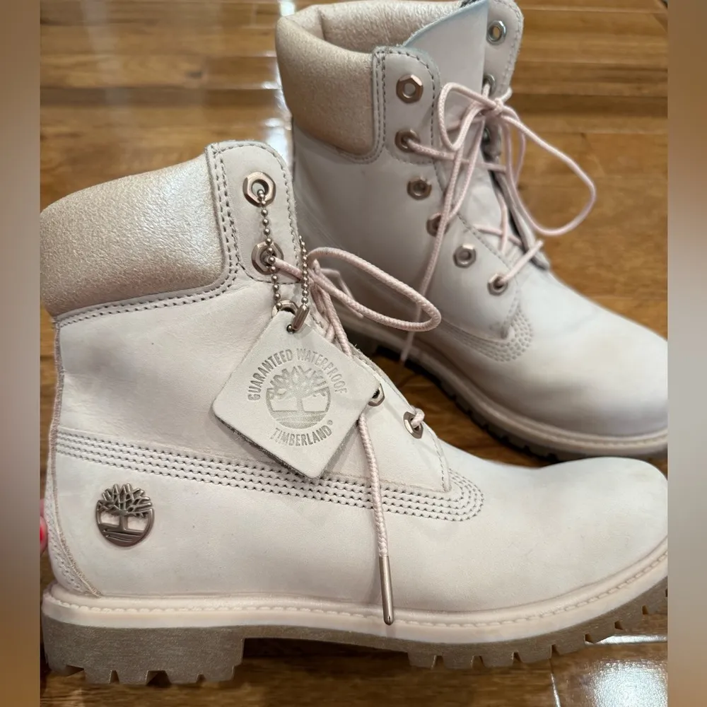 Timberland 6 inch Rose Gold/Blush Pink Waterproof Women’s Boots - Image 2