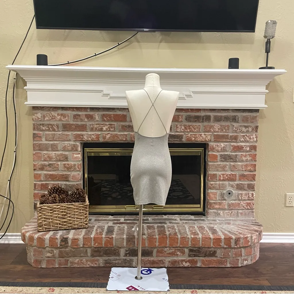 Divided by H&M silver metallic spaghetti strap knee-length dress / XS / EUC - Image 8