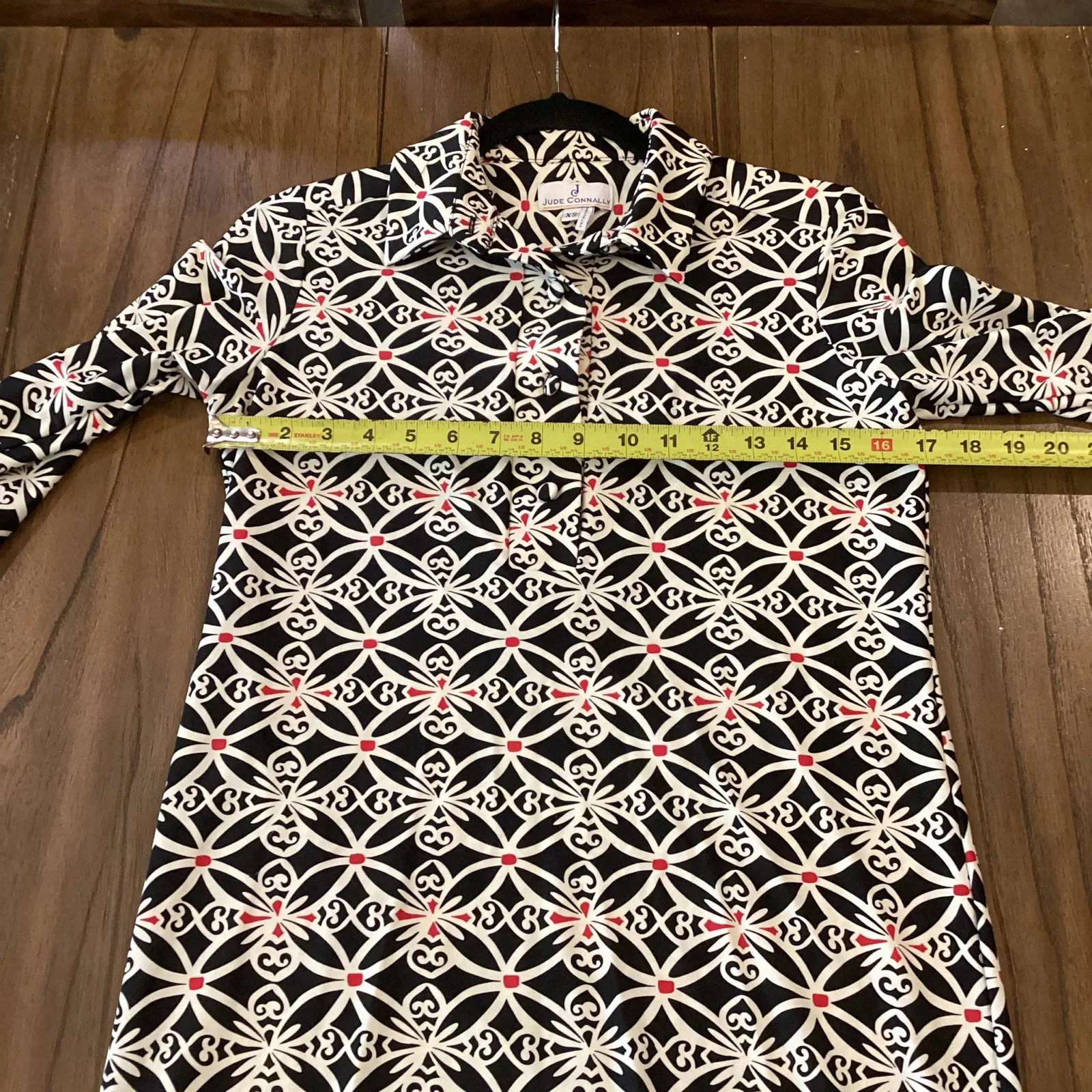 Jude Connally Susanna Point Collar 3/4 Sleeve Polished Classic Shirt mini Dress Black Size XS - Image 7