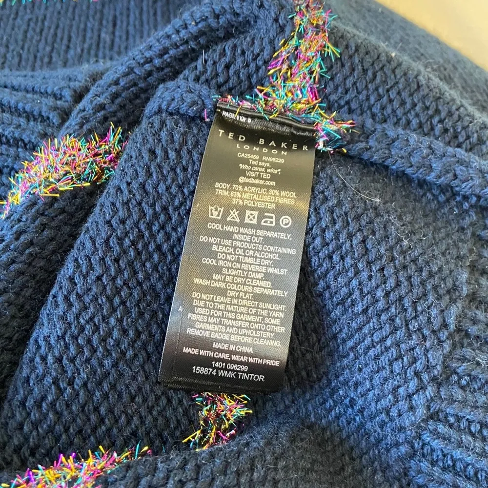 TINTOR Tinsel Stripe Sweater Navy NEW - Image 12