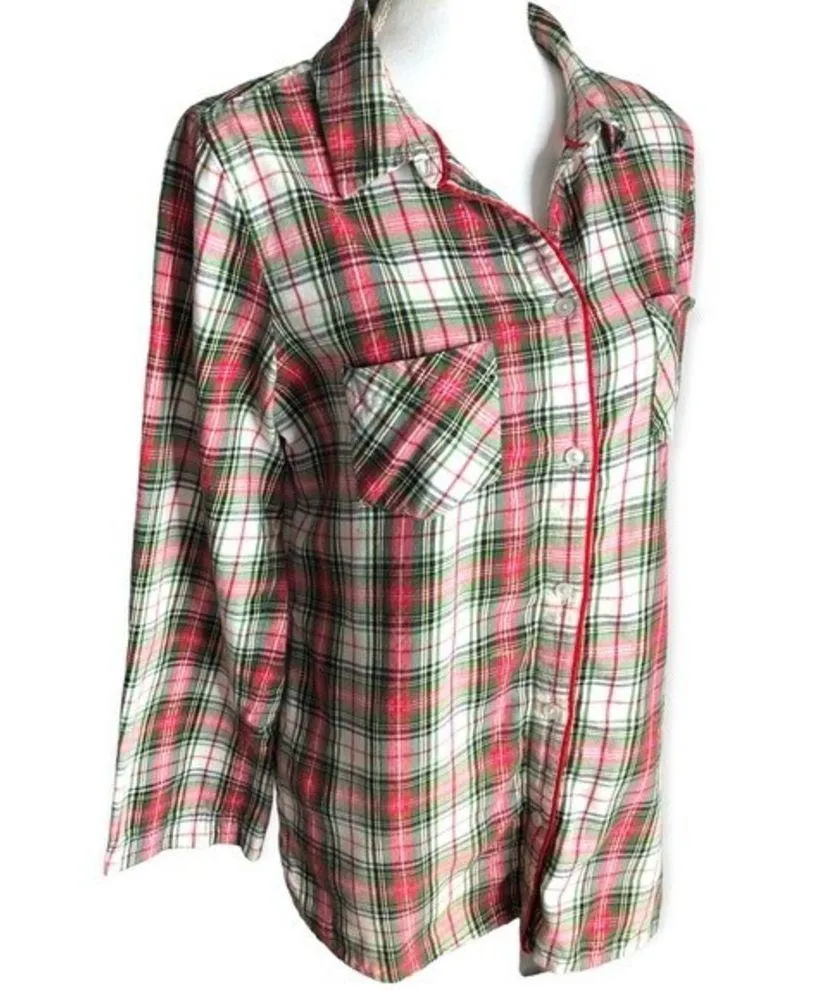 Victoria’s Secret Plaid Button Down Bell Sleeve Pajama Top - Image 39