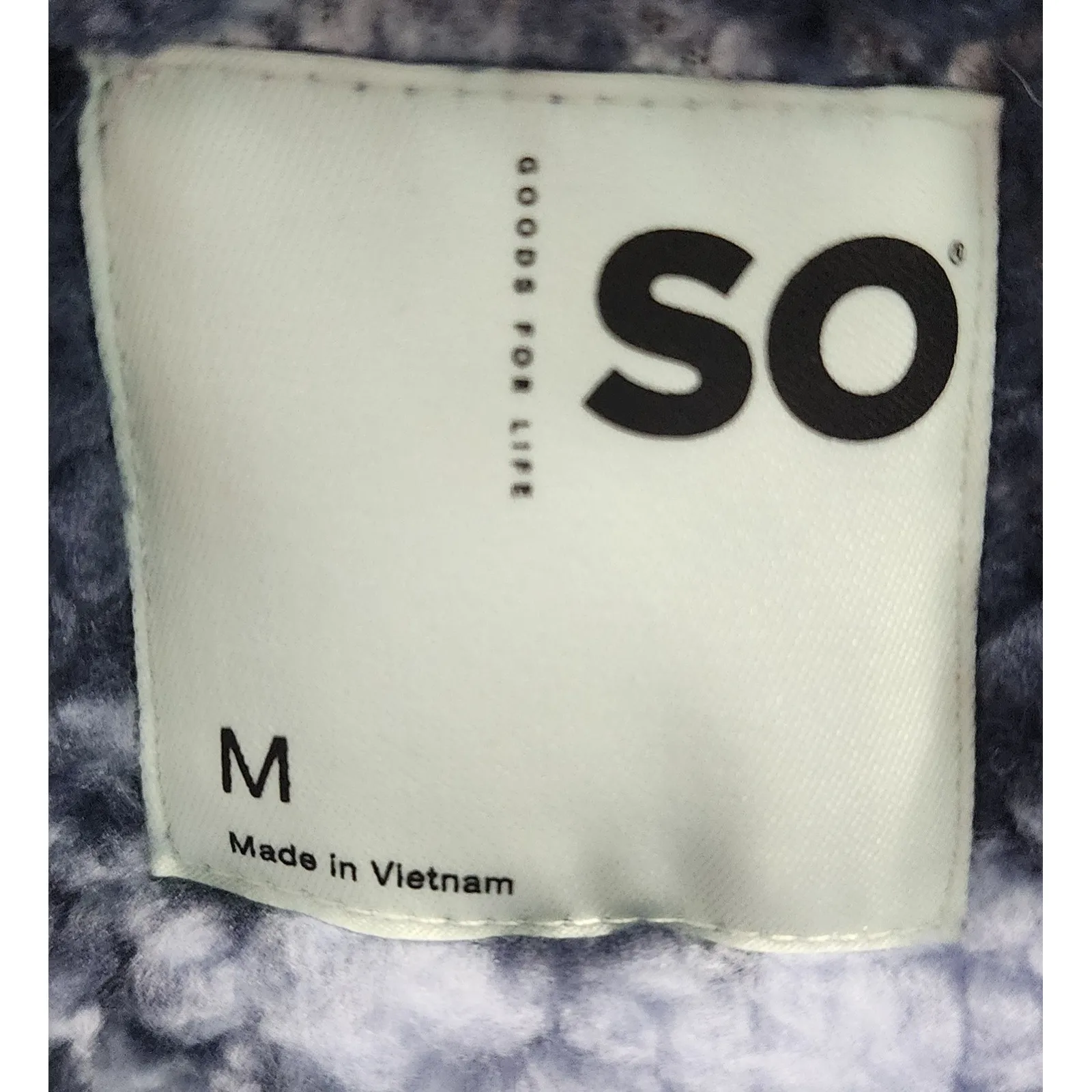 SO Womens Fuzzy Pullover Half Zip Sweatshirt Blue‎ Lavender Pattern M - Image 4