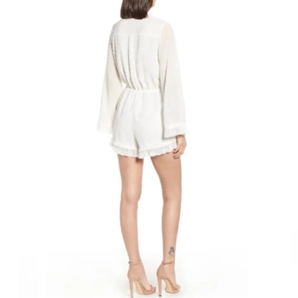 NWT, Endless Rose Swiss Dot Romper in White, Sz M - Image 3