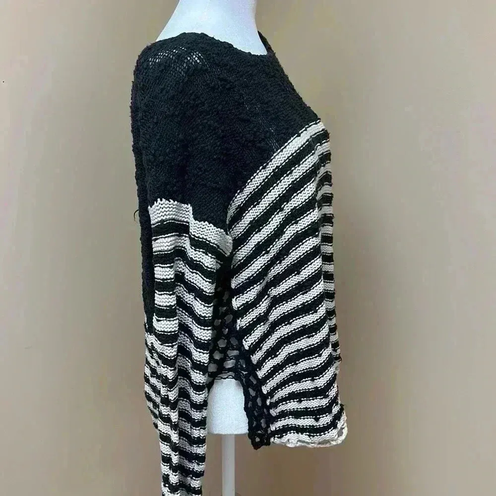 Free People Striped in Crochet Pullover Sweater - Image 6