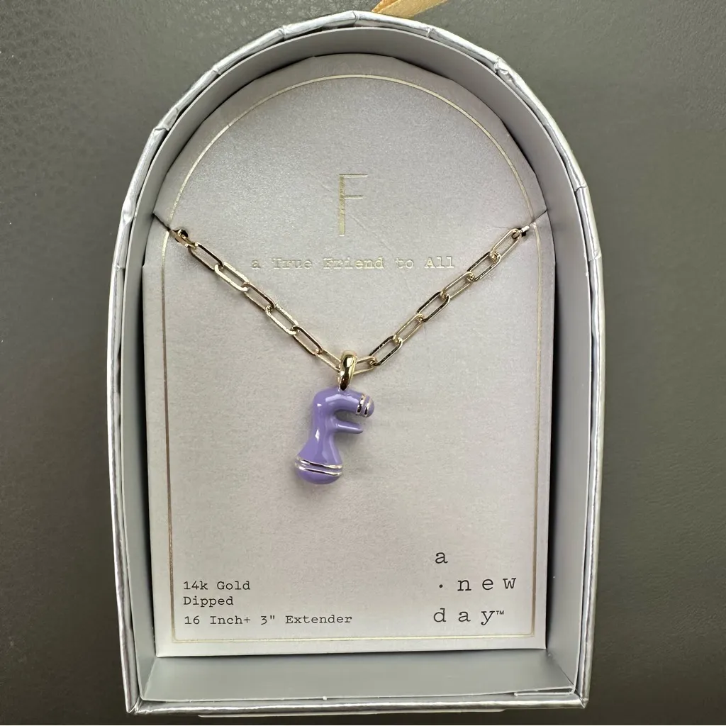 a New Day 14K Gold Dipped Enamel Initial F Pendant Necklace - Image 6