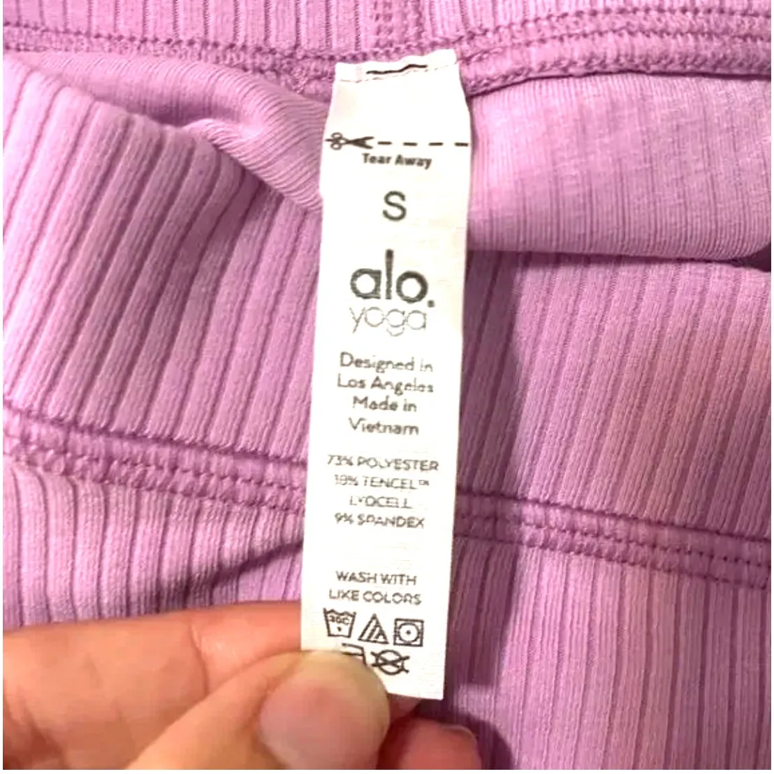 Alo Yoga Seamless High-waist Ribbed Legging 7/8 in Lavender sz. S - Image 6