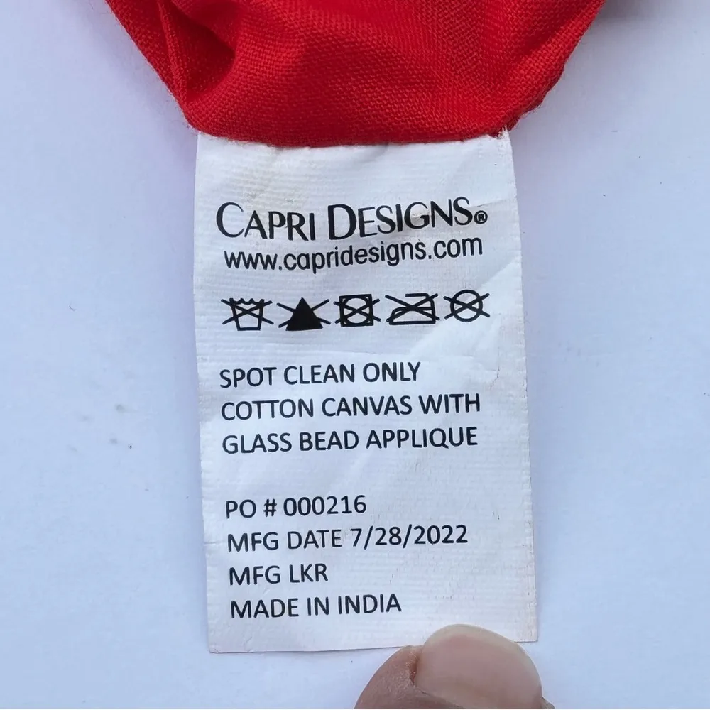 Capri Designs Red Beaded Clutch with Wristlet - Image 3