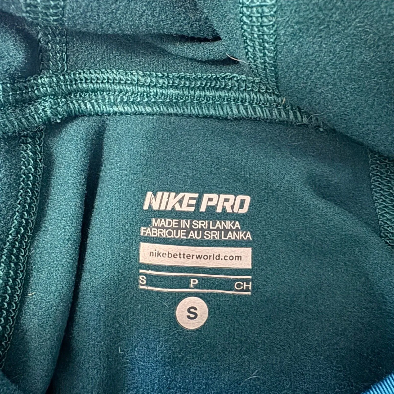 Nike Pro Hyperwarm Teal Dri-FIT Pullover Hoodie Fitted Running‎ Size Small - Image 4