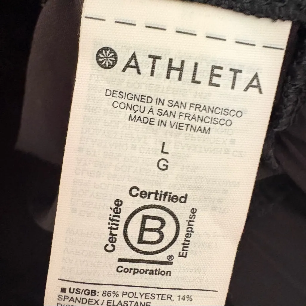 Athleta Black Large Advantage‎ Polo Workout Casual Top Spring 2023 - Image 7