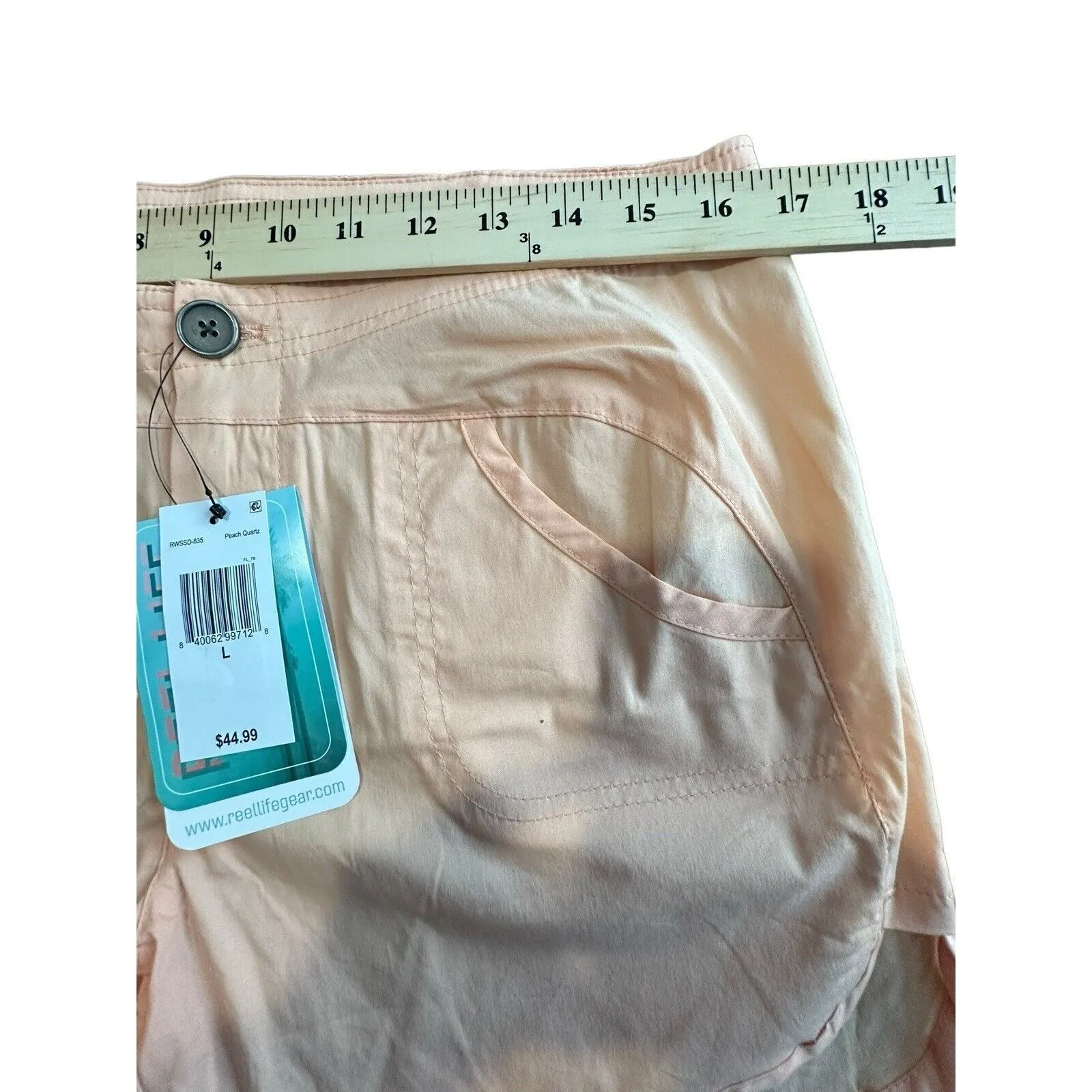 NWT Reel Life Shorts Women’s Size Large‎ Peach Quartz Lightweight Board #GH7 - Image 6