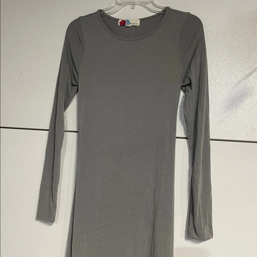 FREE PEOPLE AUBRE ESSENTIAL MAXI DRESS OPEN BACK GRAY SMALL - Image 3