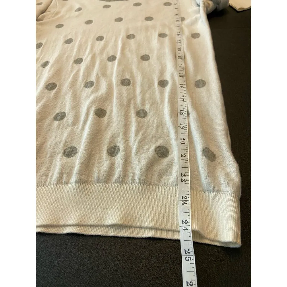 J Crew Polka Dot Sweater Women XXS Long Sleeve Crew Neck Lightweight 100% Cotton - Image 8