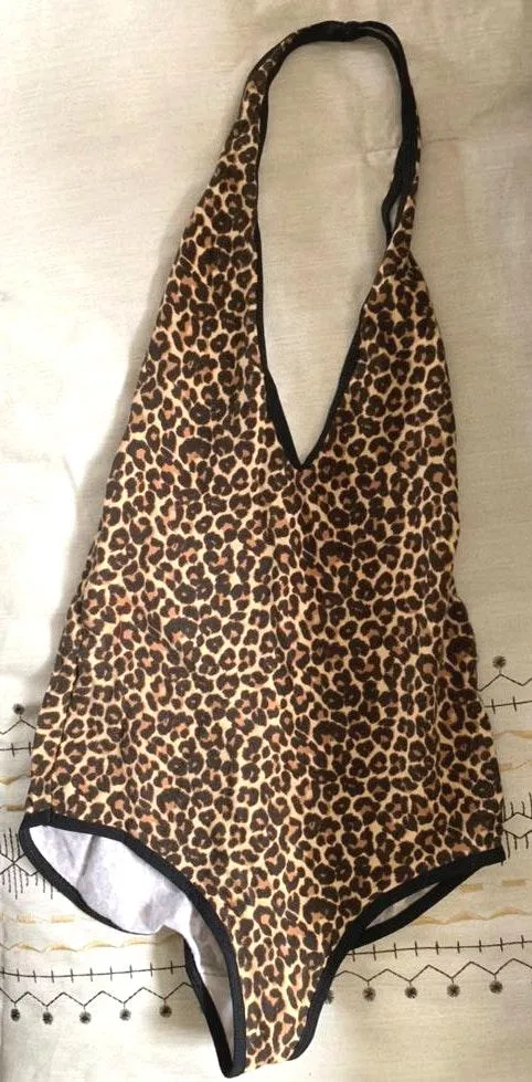 American Apparel Leopard Halter Body Suit - Image 3