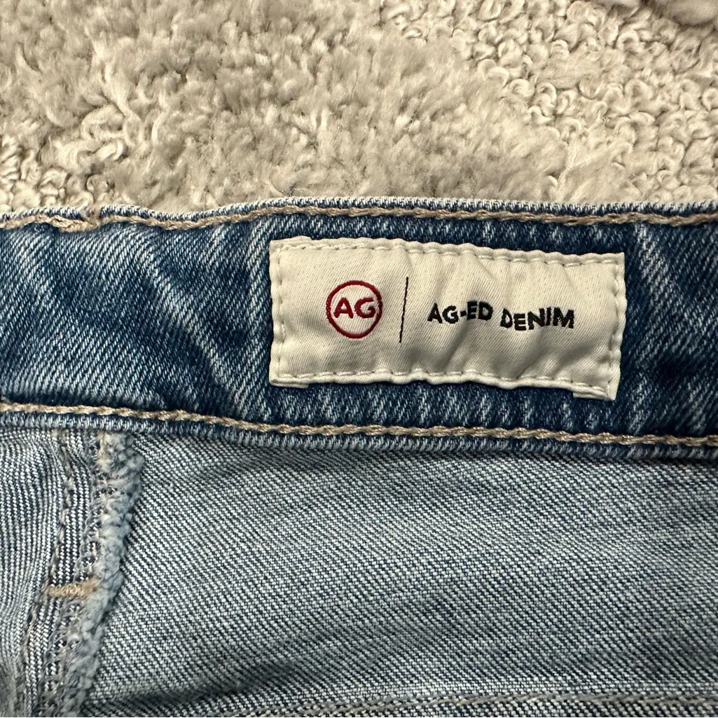 NWT AG-ED Denim Jeans Farrah Boot Cut High Rise Raw Hem Blue Jeans Size 32 - Image 3