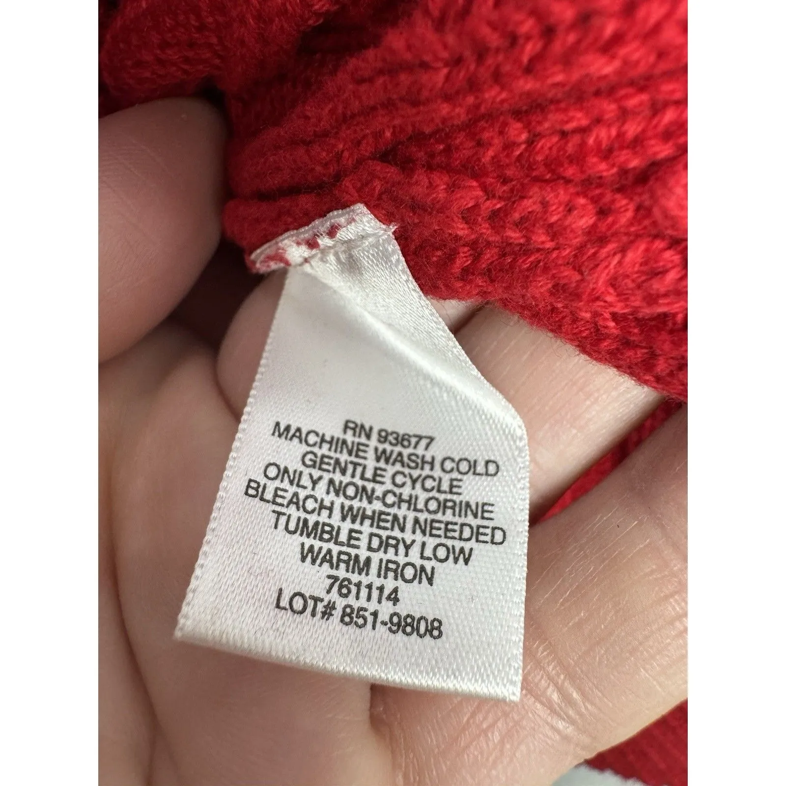 Liz Claiborne Womens Polo Sweater Cable Knit Size XL Red Tennis Preppy Old Money - Image 5