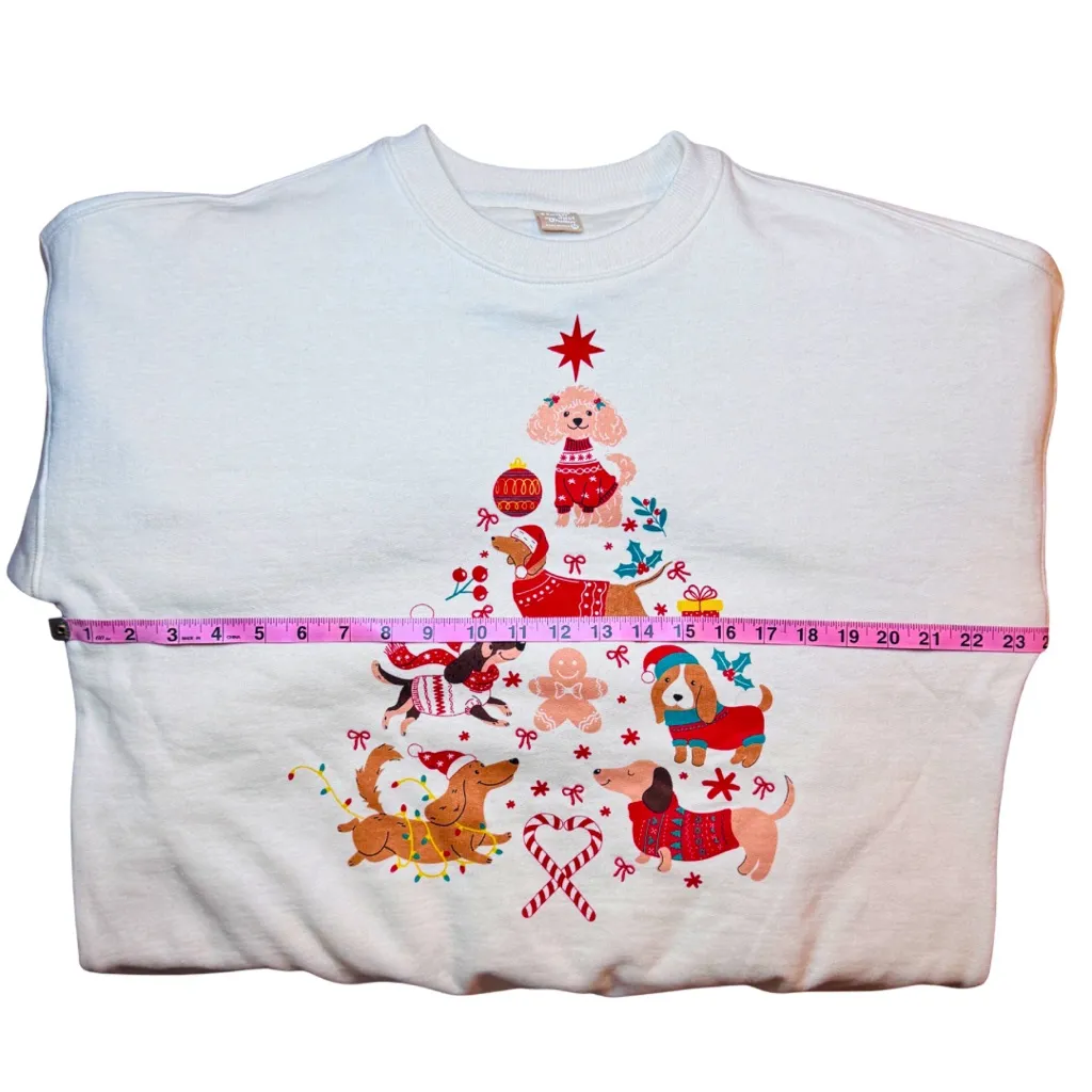 Dog Christmas Tree Sweatshirt • Holiday Puppies Graphic Cozy Crewneck - Image 4