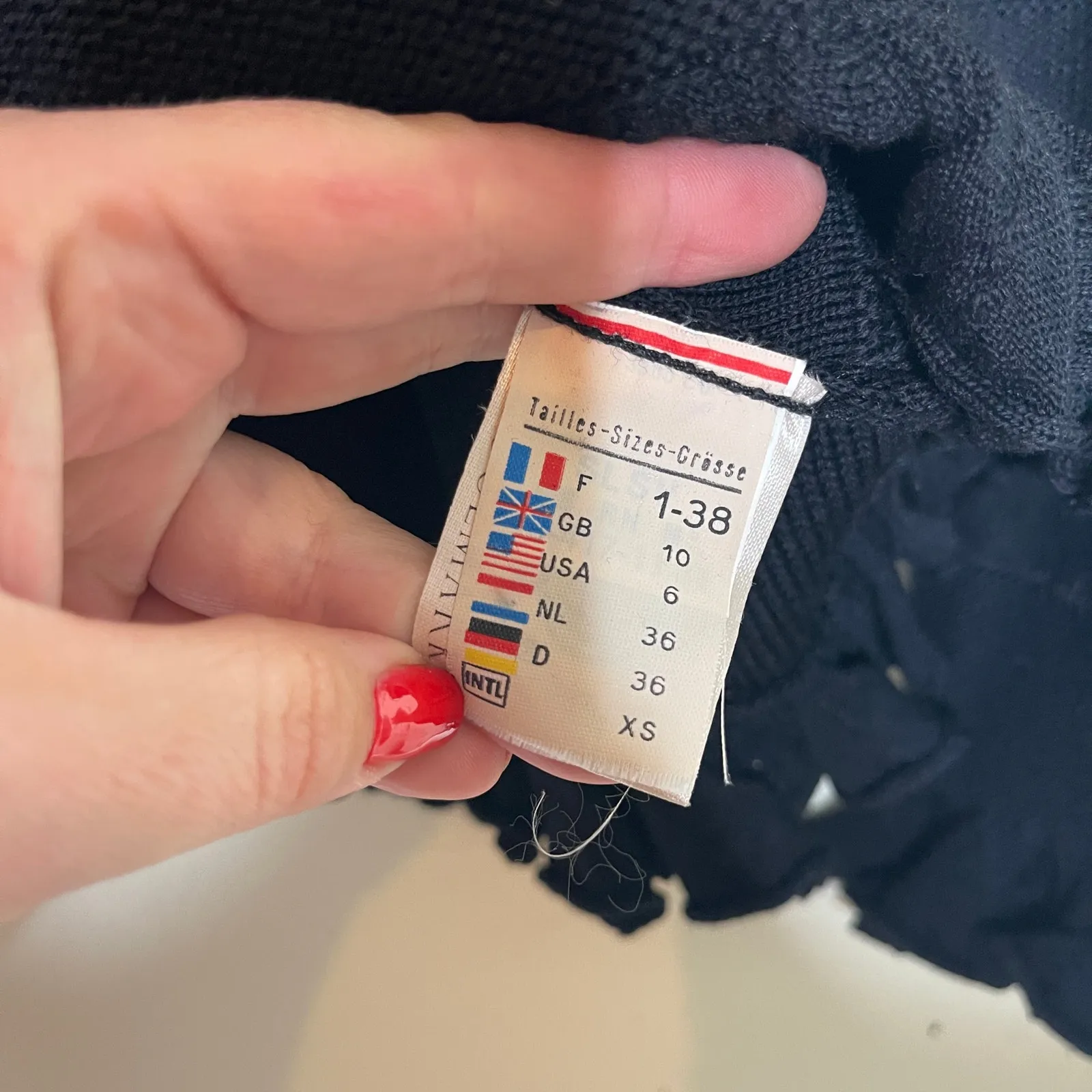 Saint James France wool black knitted long sleeve top sz 6 - Image 3