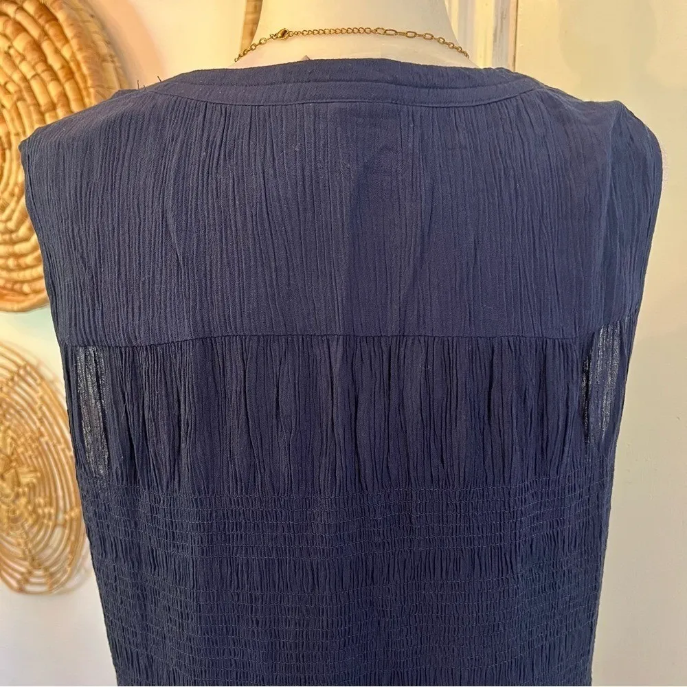 Knox Rose Navy Boho Festival Midi Dress Rayon Flowy Sleeveless Summer XL - Image 7