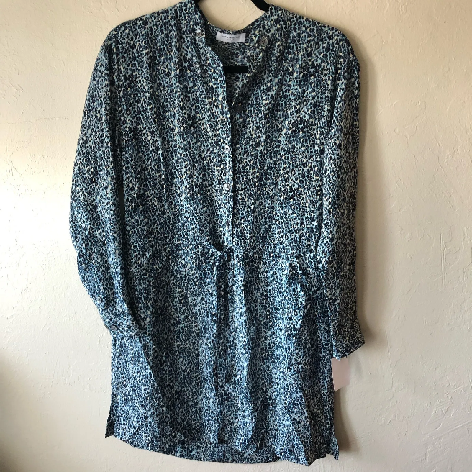 NWOT Equipment  Drawstring Waist Lizza Dress Size L - Image 14