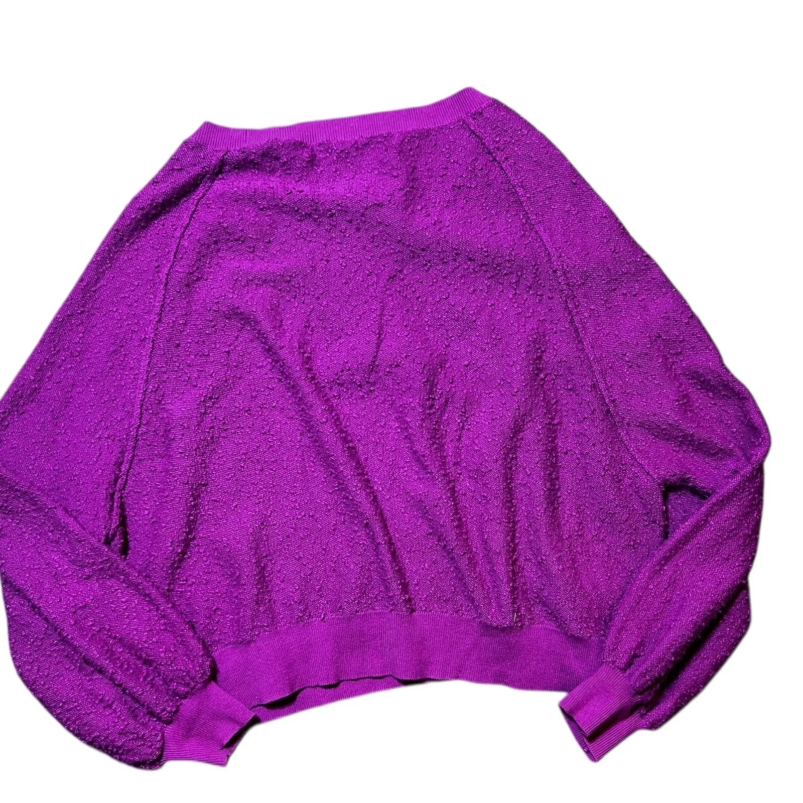 Free People Sweater Found My Friend Boucle Pullover Wild Aster Small Oversized - Image 2