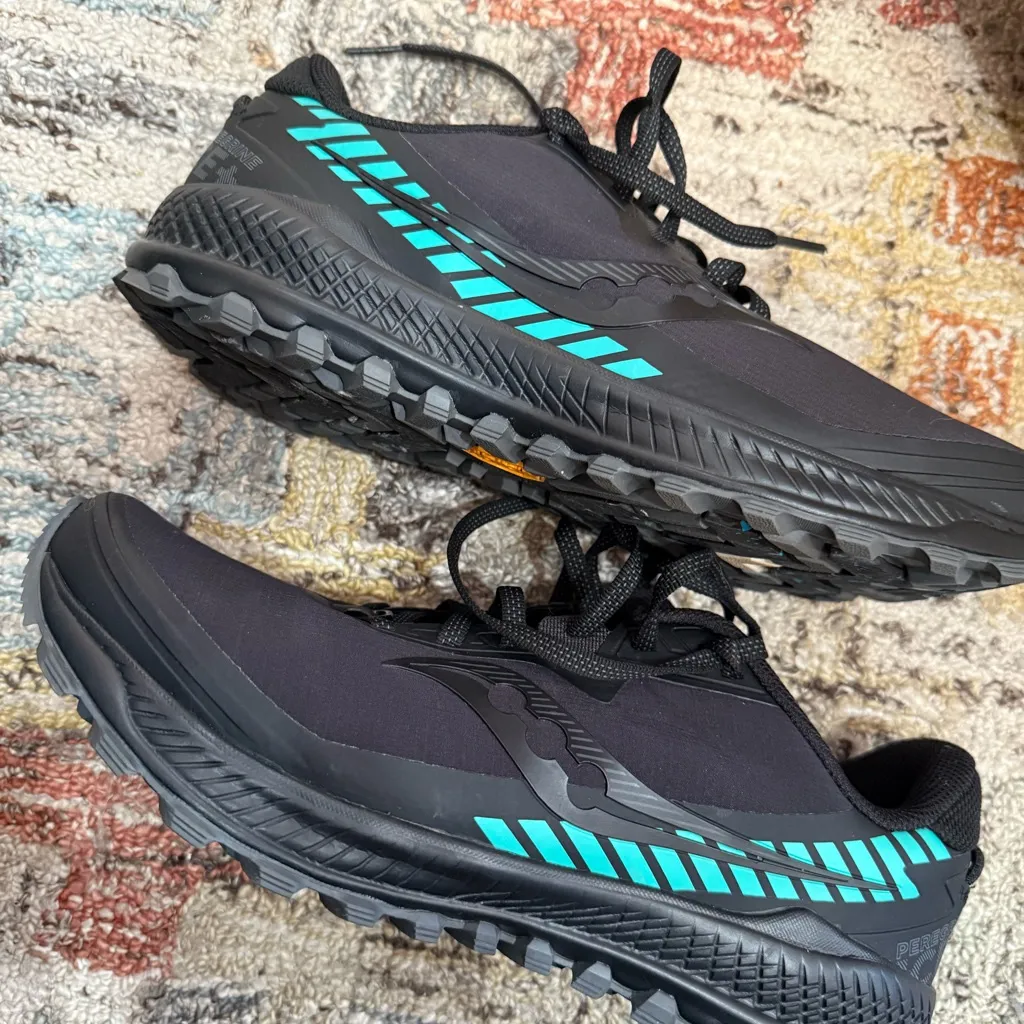 Saucony Peregrine Ice+ Black Outdoor Running Sneakers Shoes Worn Once Size 9.5 - Image 4