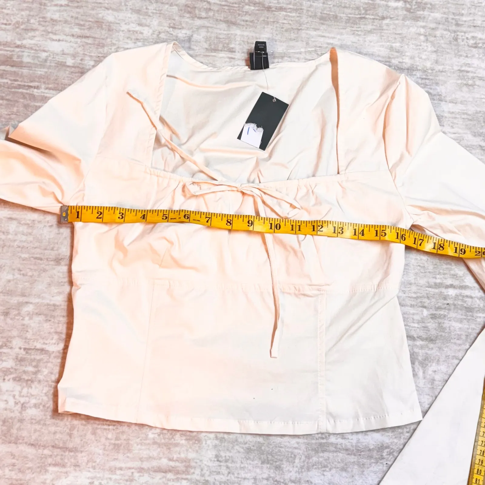 Wild Fable Womens Medium Light Pink Peach Square Neck Bell Sleeve Bustier Top - Image 2