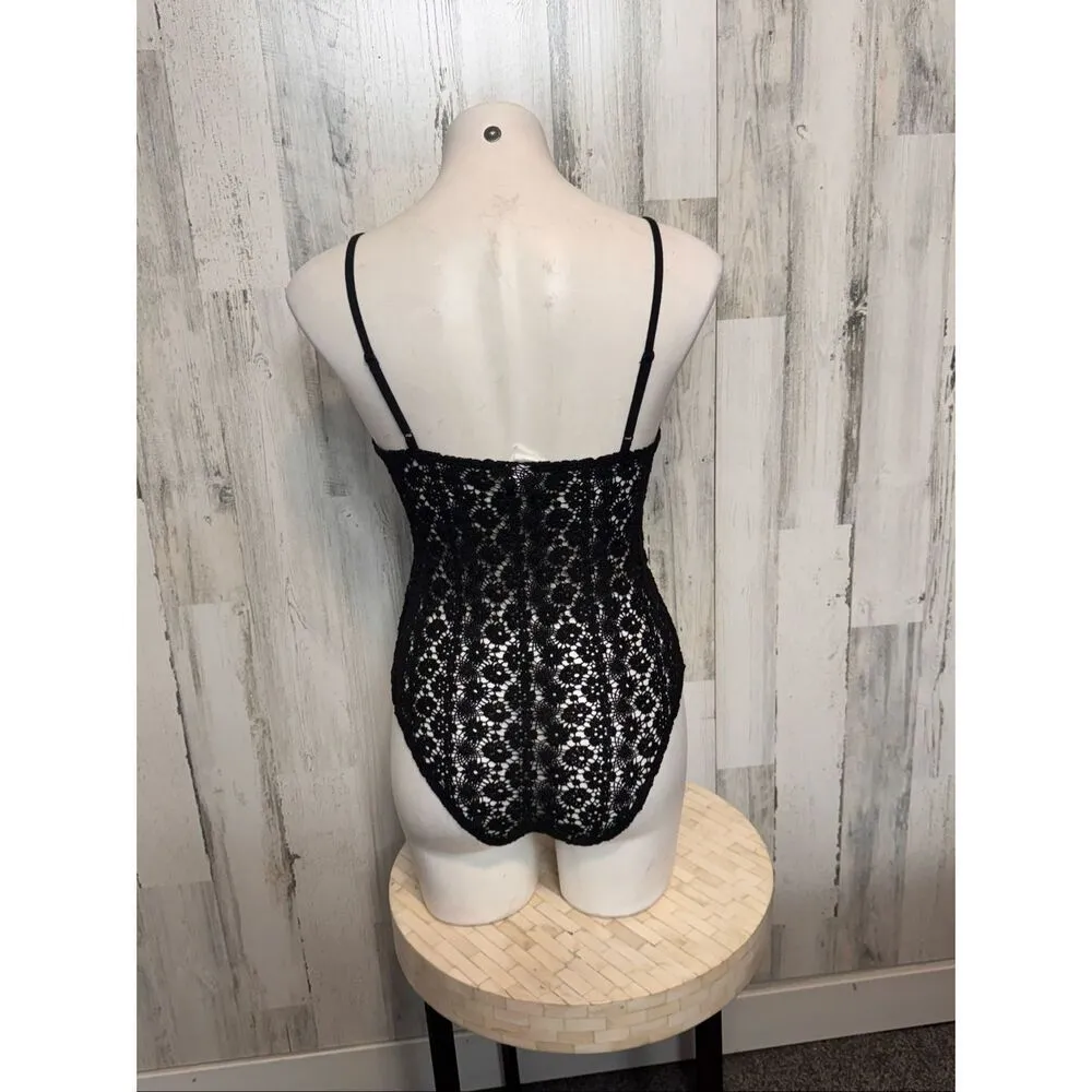 H&M Black Lace Bodysuit Women’s Size M - Image 5