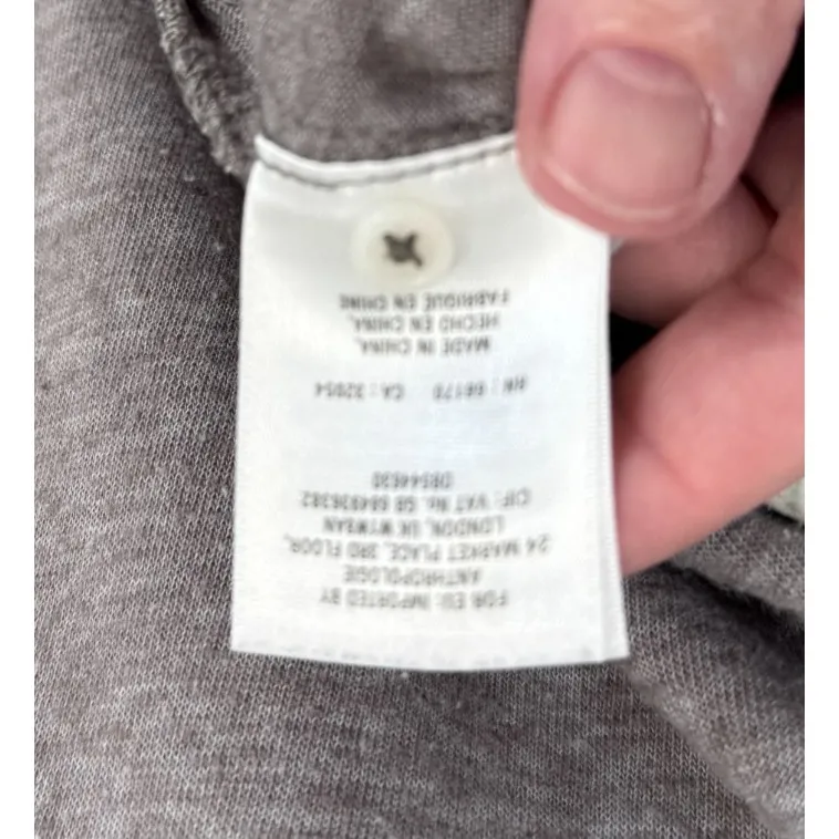 Anthropologie Akemi‎ + Kin Leopard Fauna Henley Top Womens XS Gray Linen Blend - Image 12